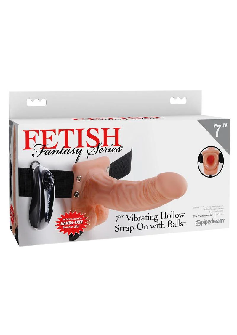 Fetish Fantasy Series Vibrating Hollow Strap-On Dildo with Balls and Harness with Remote Control - Image 8