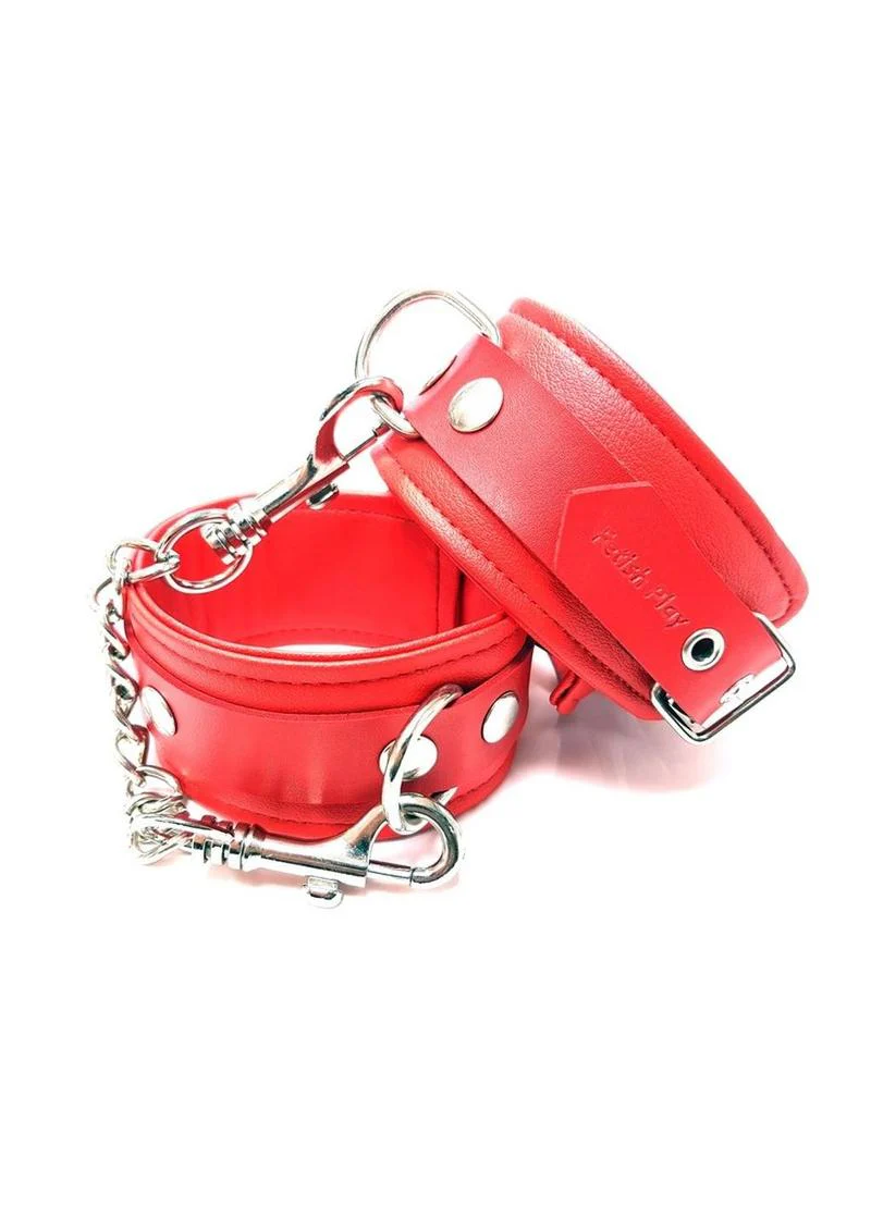 Fetish Play Ankle Cuffs Vegan Leather - Image 2