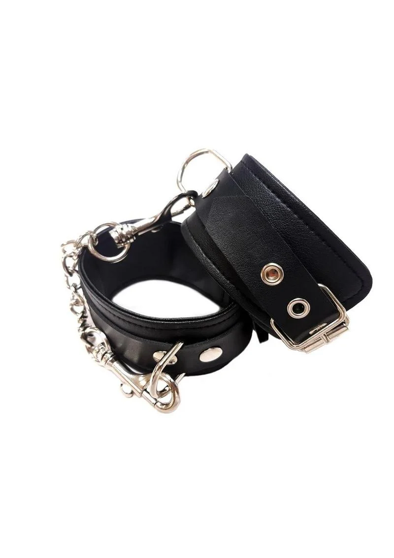Fetish Play Ankle Cuffs Vegan Leather - Image 4