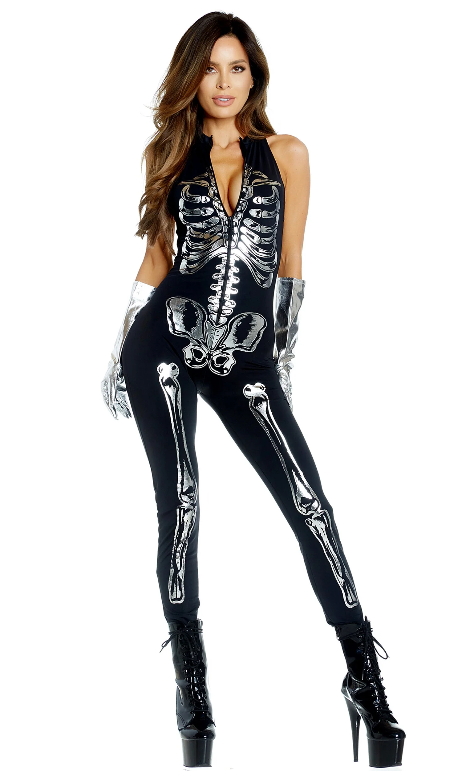 Flashy On The Inside Sexy Skeleton Costume - Image 3