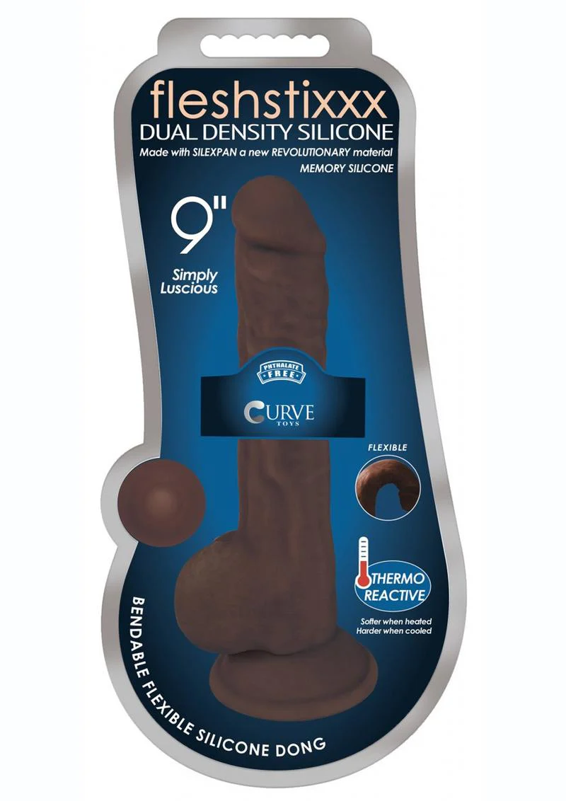 Fleshstixxx Dual Density Silicone Bendable Dong with Balls - Image 40