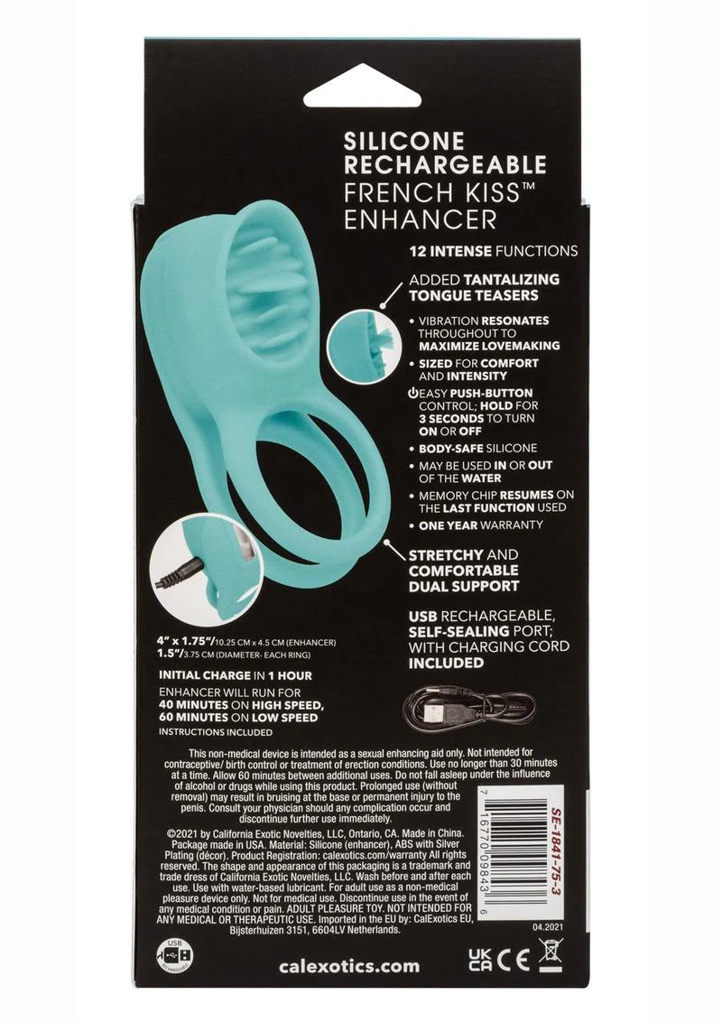 French Kiss Enhancer Silicone Rechargeable Cock Ring - Image 4
