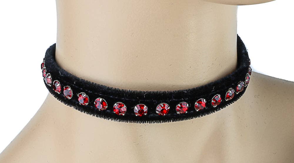 Funk Plus - CK247 VELVET BLACK RHINESTONE  CHOKER - Image 3
