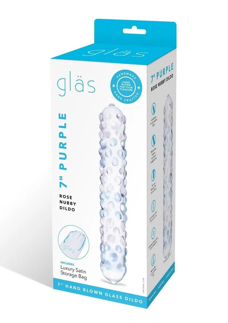 Glas Purple Rose Nubby Dildo - Image 2