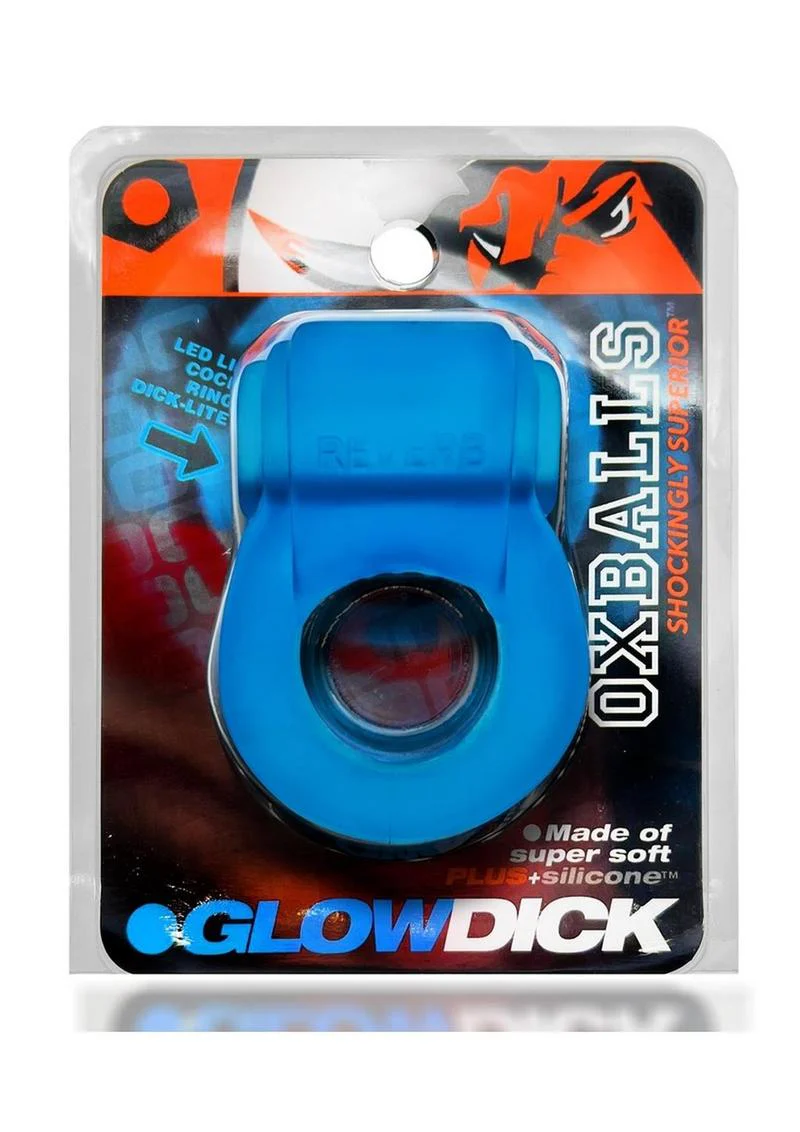Glowdick Silicone Cockring with Led - Blue Ice - Image 2