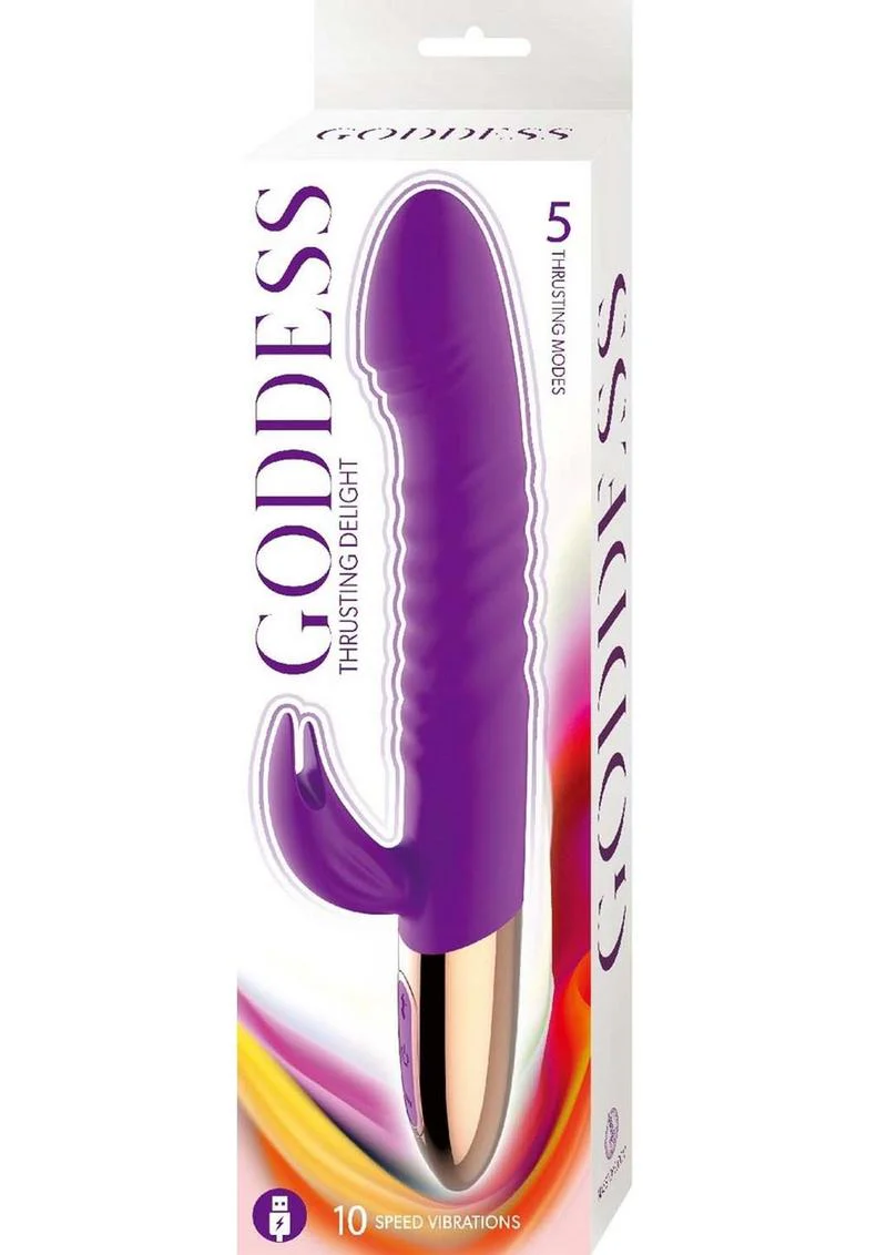 Goddess Thrusting Delight Rechargeable Silicone Dual Stimulating Vibrator - Image 6
