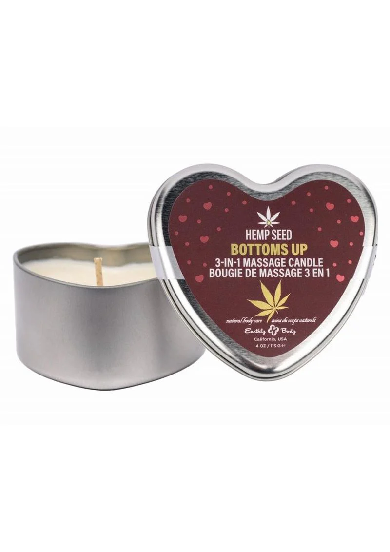 Hemp Seed 3-In-1 Valentines 2025 Massage Candle Bottom's Up - Image 2