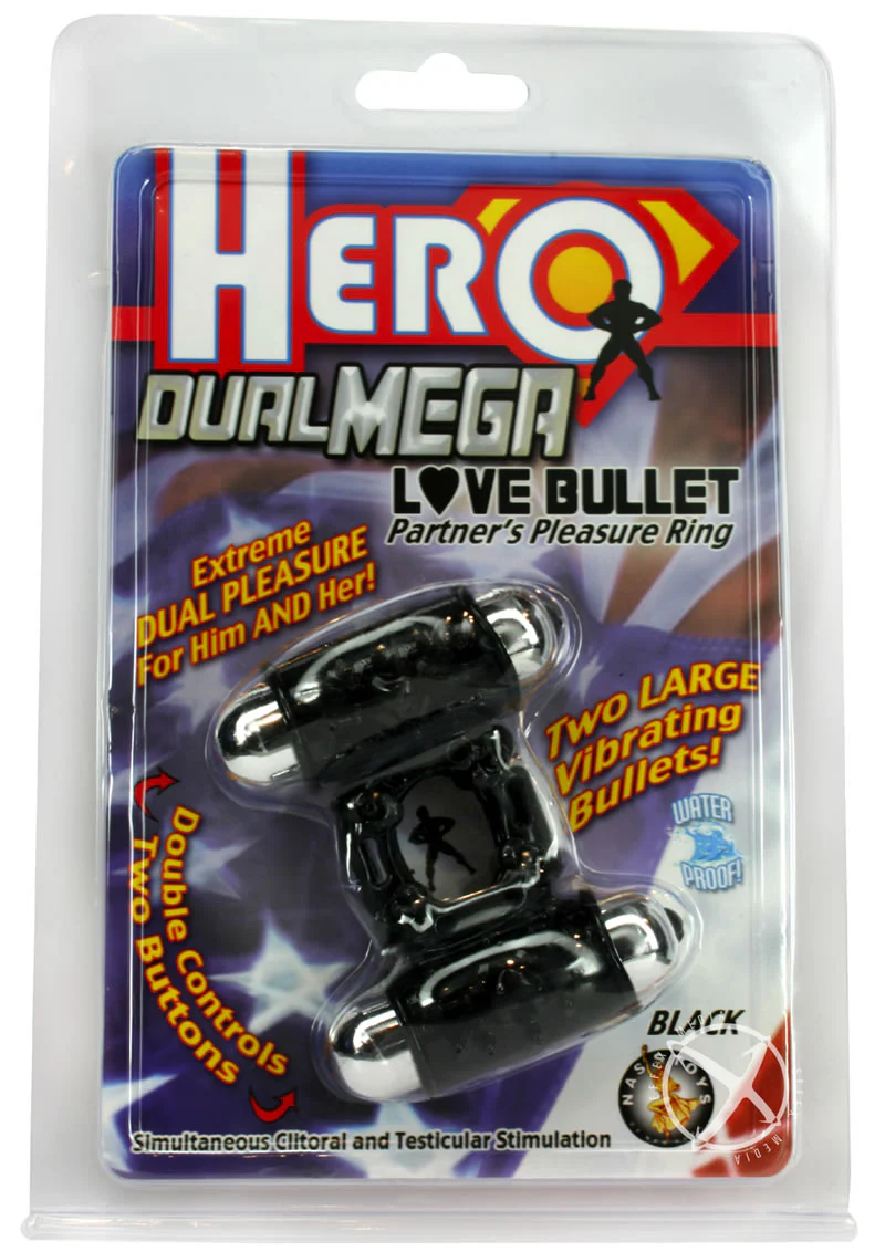 Hero Dual Mega Love Bullet Cock Ring - Image 2