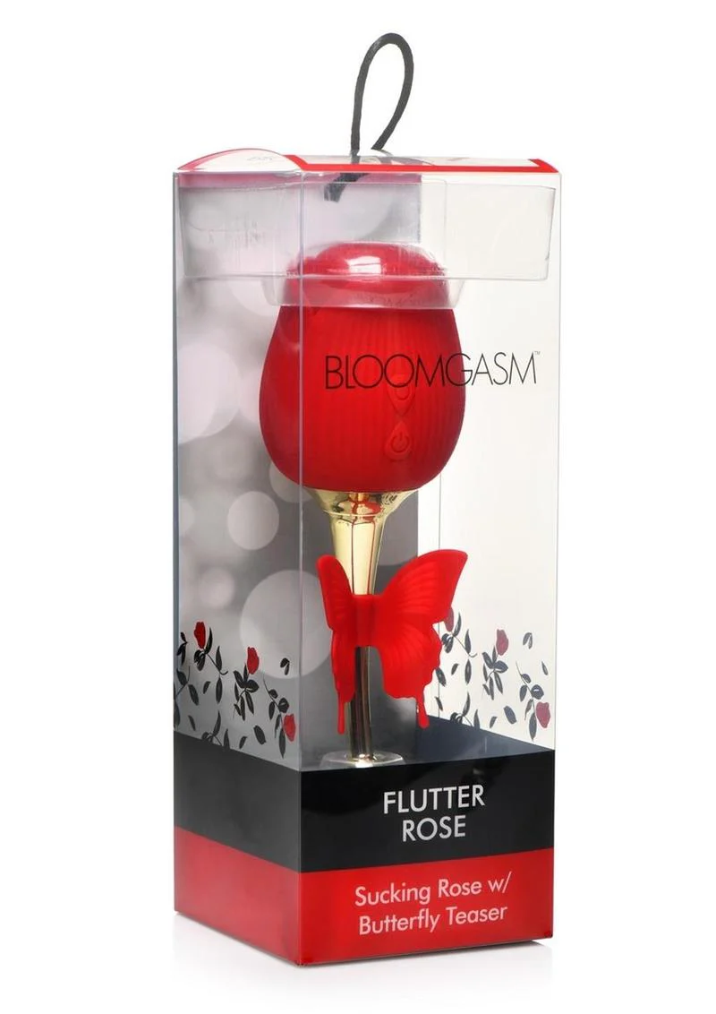 Inmi Bloomgasm Flutter Rose Rechargeable Silicone Sucking Rose with Butterfly Teaser - Image 2