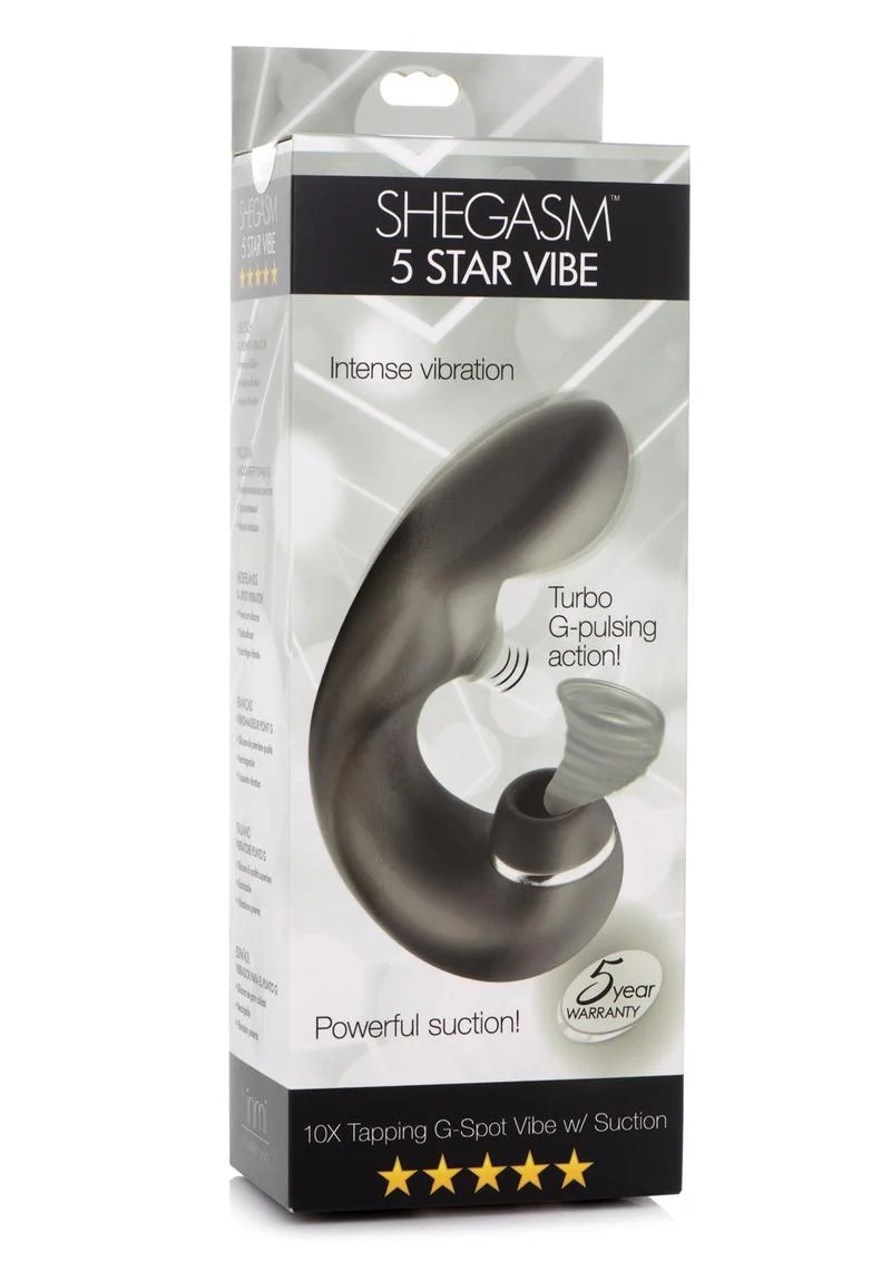 Inmi Shegasm 5 Star Tapping Silicone Rechargeable G-Spot Vibrator with Suction - Image 2