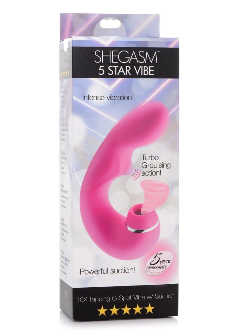 Inmi Shegasm 5 Star Tapping Silicone Rechargeable G-Spot Vibrator with Suction - Image 6