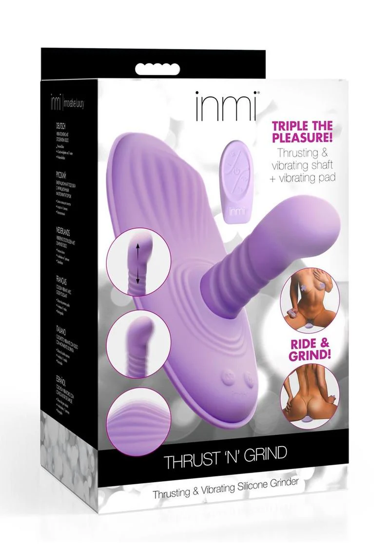 Inmi Thrust N Grind Thrusing and Vibrating Rechargeable Silicone Grinder Pad with Remote - Image 2