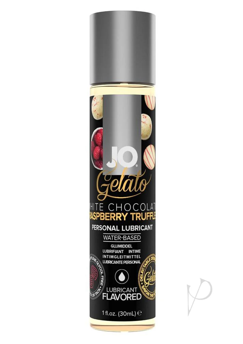 JO Gelato Water Based Lube White Chocolate Raspberry Truffle 1oz. Bottle