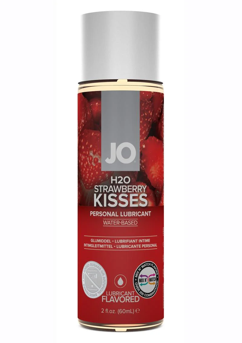 JO H2o Water Based Flavored Lubricant Strawberry Kisses - Image 2