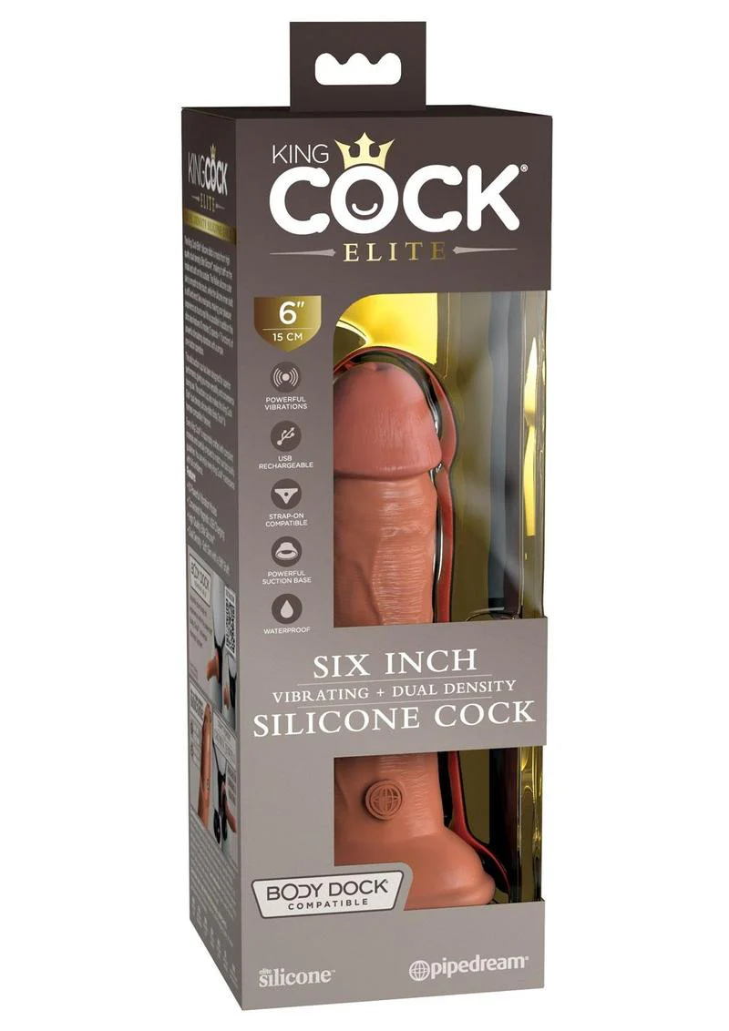 King Cock Elite Dual Density Vibrating Rechargeable Silicone Dildo - Image 2