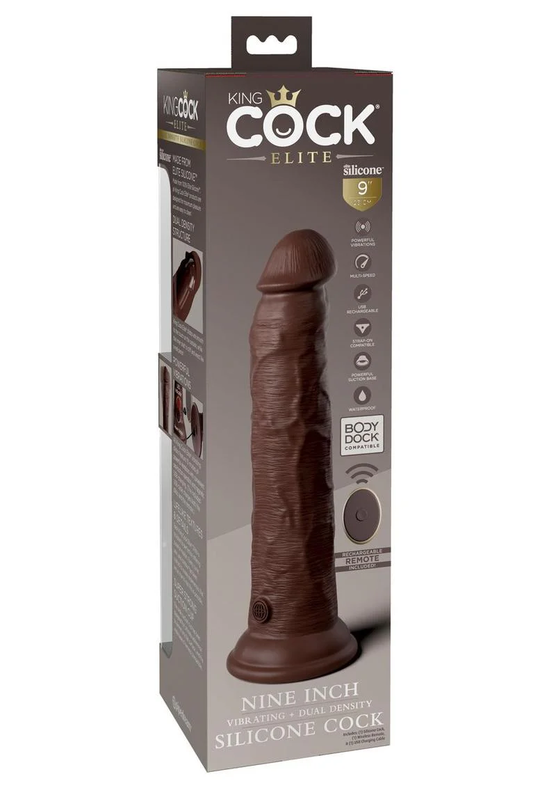 King Cock Elite Dual Density Vibrating Rechargeable Silicone Dildo with Remote Control Dildo - Image 12