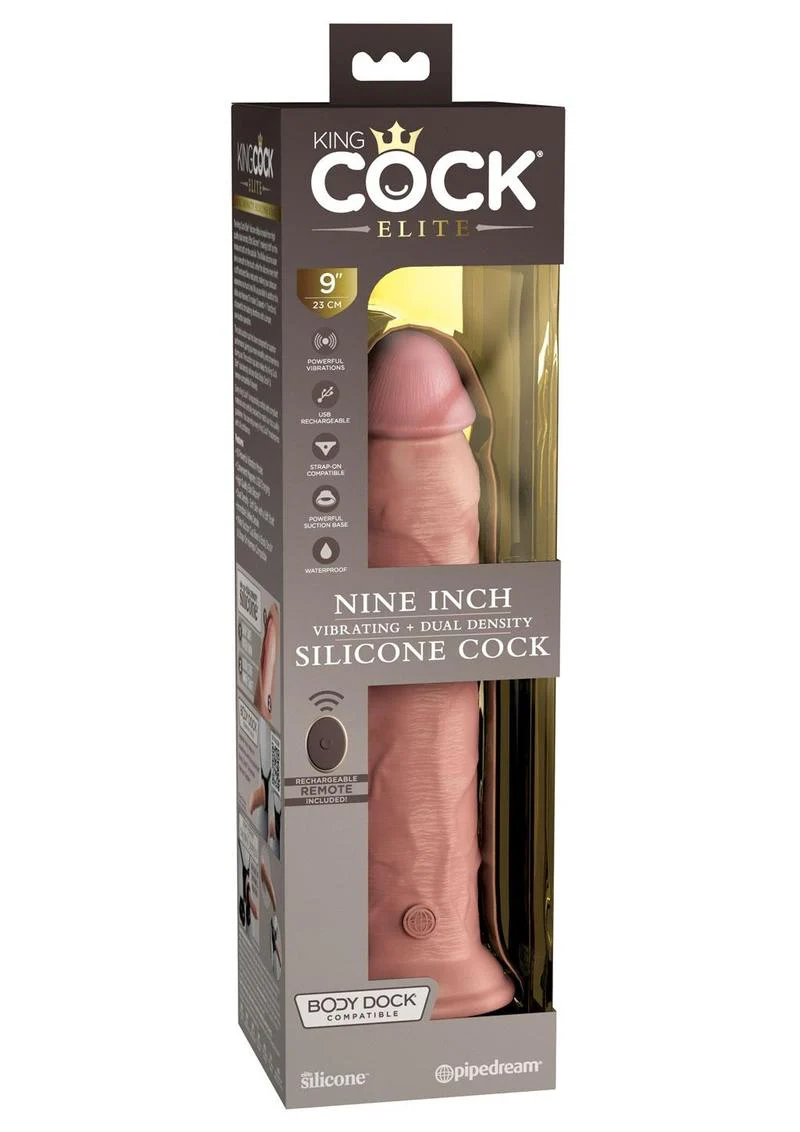 King Cock Elite Dual Density Vibrating Rechargeable Silicone Dildo with Remote Control Dildo - Image 14