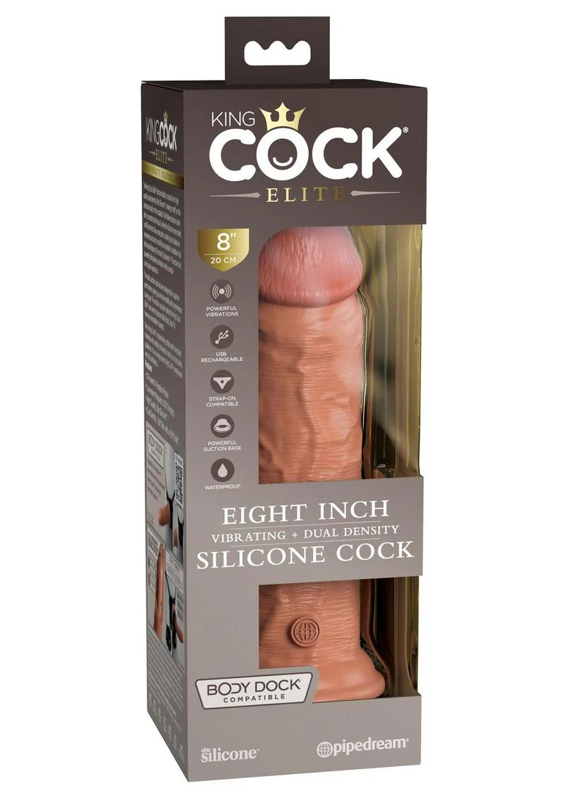 King Cock Elite Dual Density Vibrating Rechargeable Silicone Dildo with Remote Control Dildo - Image 2