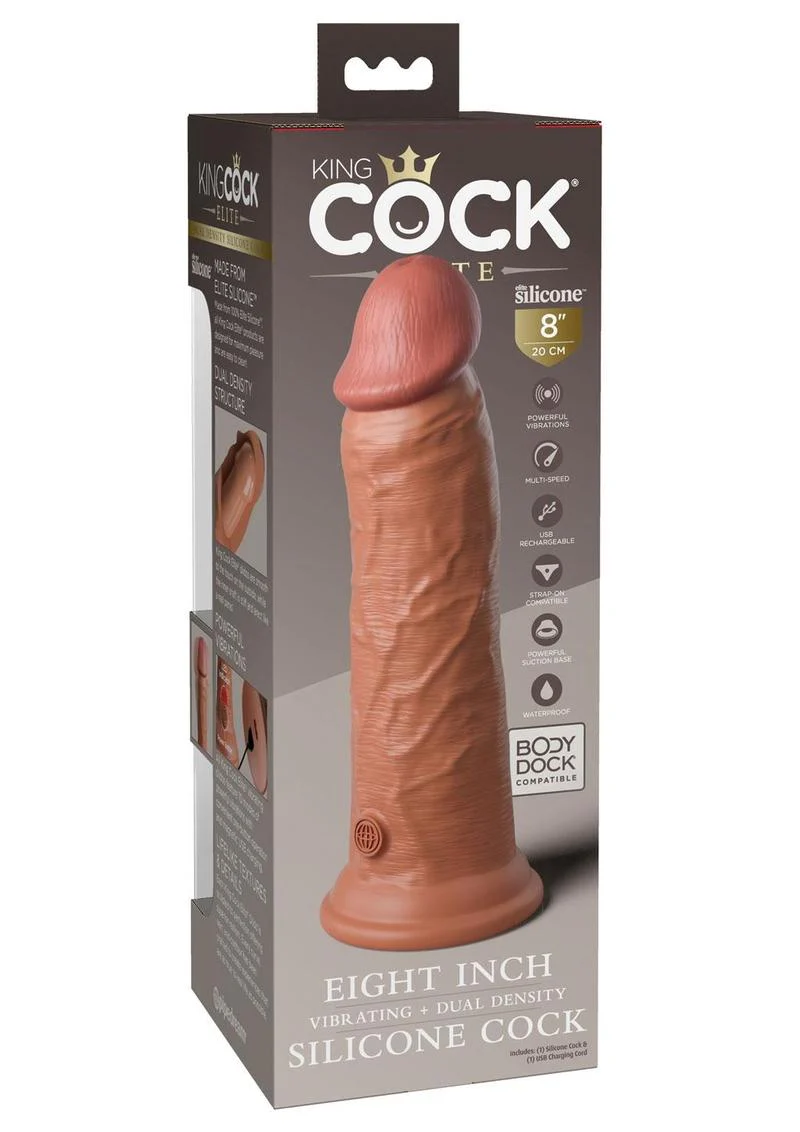 King Cock Elite Dual Density Vibrating Rechargeable Silicone Dildo with Remote Control Dildo - Image 4