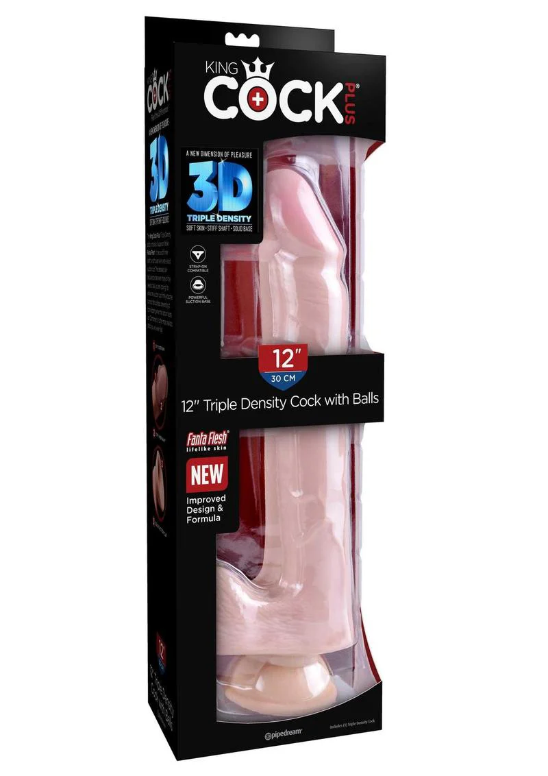 King Cock Plus Triple Density Dildo with Balls - Image 5