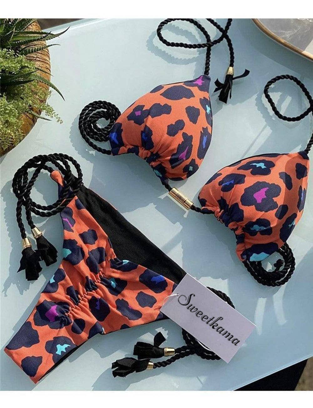 Ladies String Tie Halter Strap Sexy Bikini Set GY02 - Image 5
