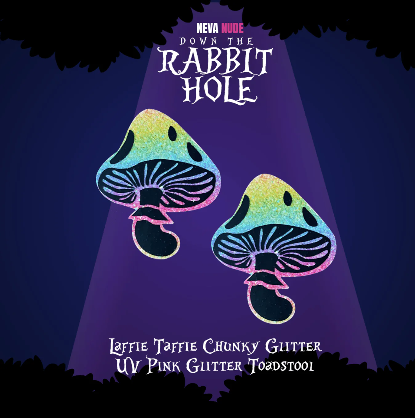 Laffie Taffie Multicolor Blacklight Chunky Glitter Toadstool Nipple Cover Pasties - Image 2