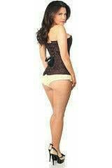 Lavish Dark Brown Lace Overbust Corset w/Zipper - Image 4