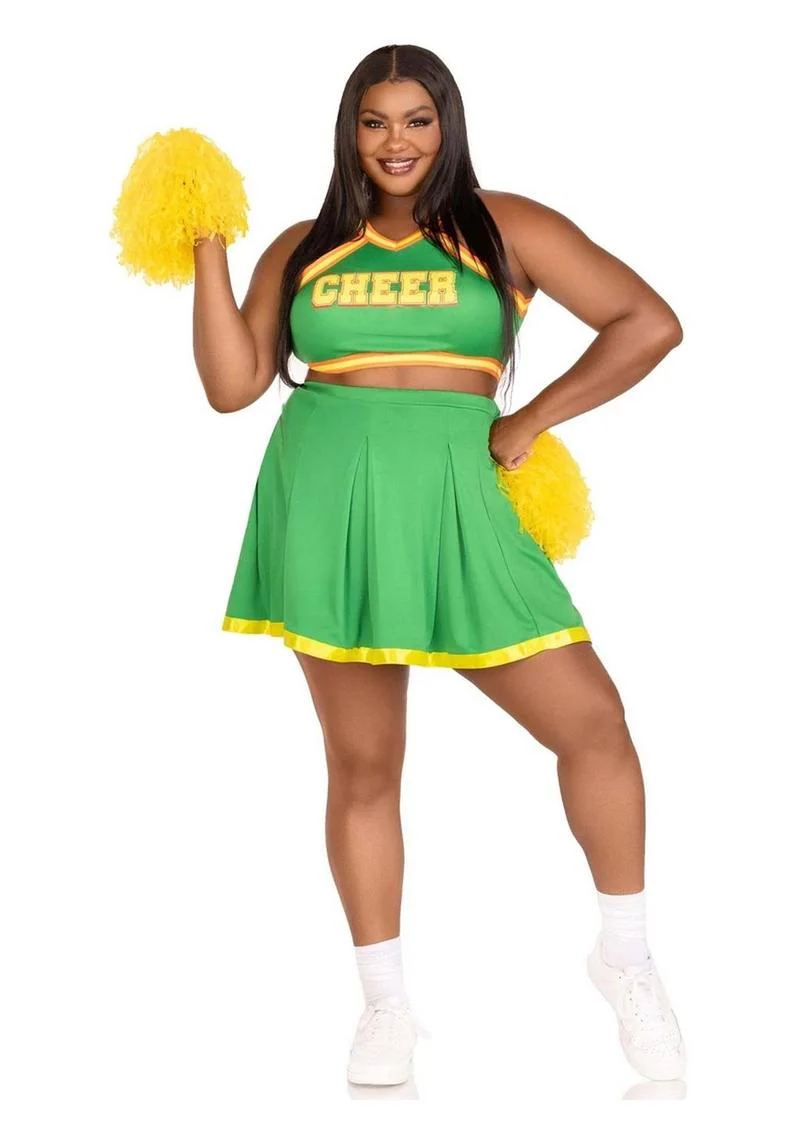 Leg Avenue Bring It Baddie Set Top with Cheer Logo, Pleated Skirt and Pom Pom - Image 9
