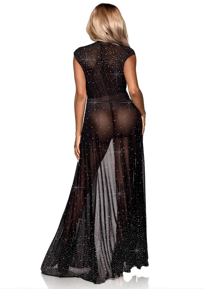 Leg Avenue Iridescent Rhinestone Floor Length Robe - Image 2
