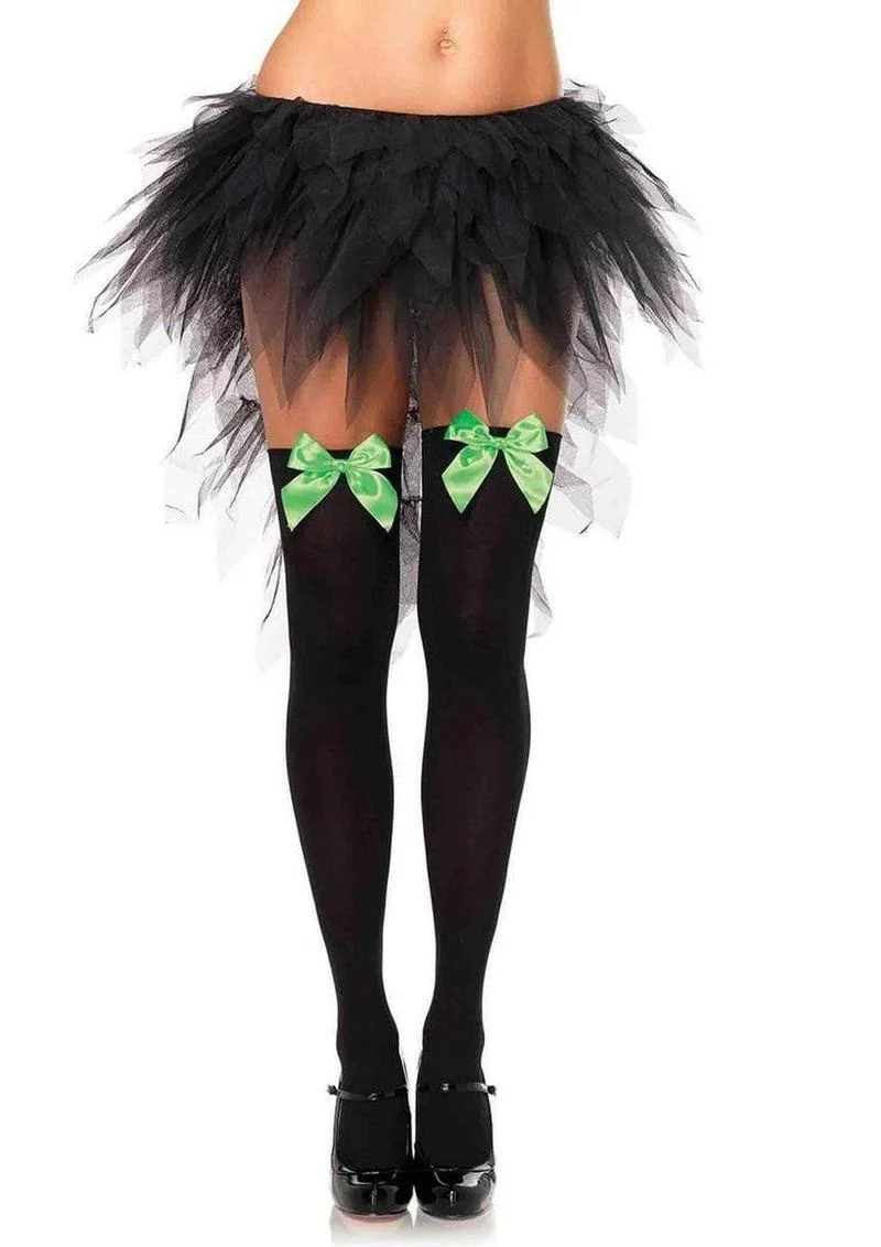 Leg Avenue Nylon Over The Knee with Bow - Image 3