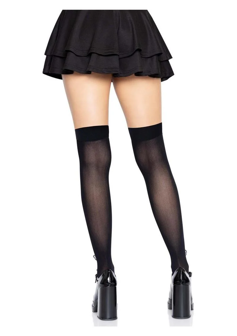 Leg Avenue Opaque Net Cut-Out Butterfly Applique Thigh Highs - Image 4