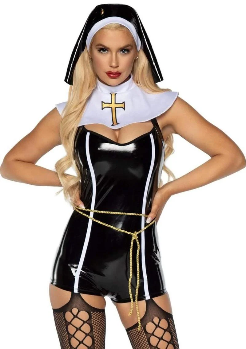 Leg Avenue Sinful Sister Vinyl Nun - Image 4