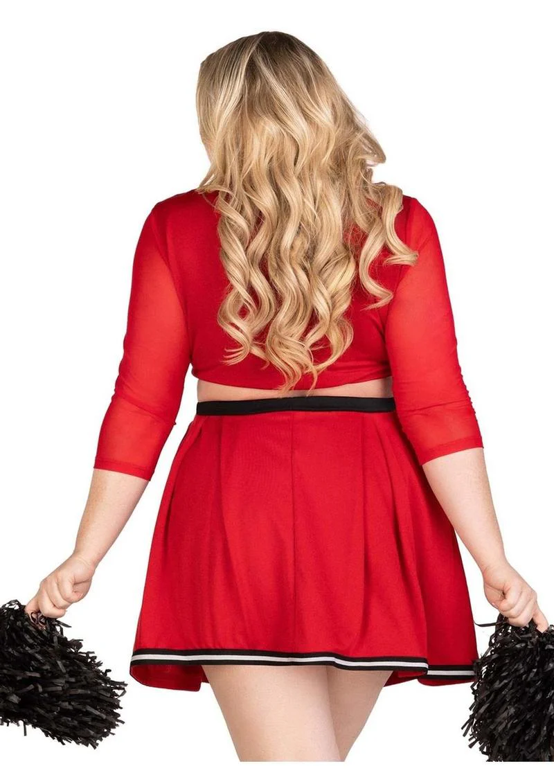 Leg Avenue Varsity Babe Set Crop Top with Cheer Logo, Pleated Skirt, and Pom Poms - Image 8