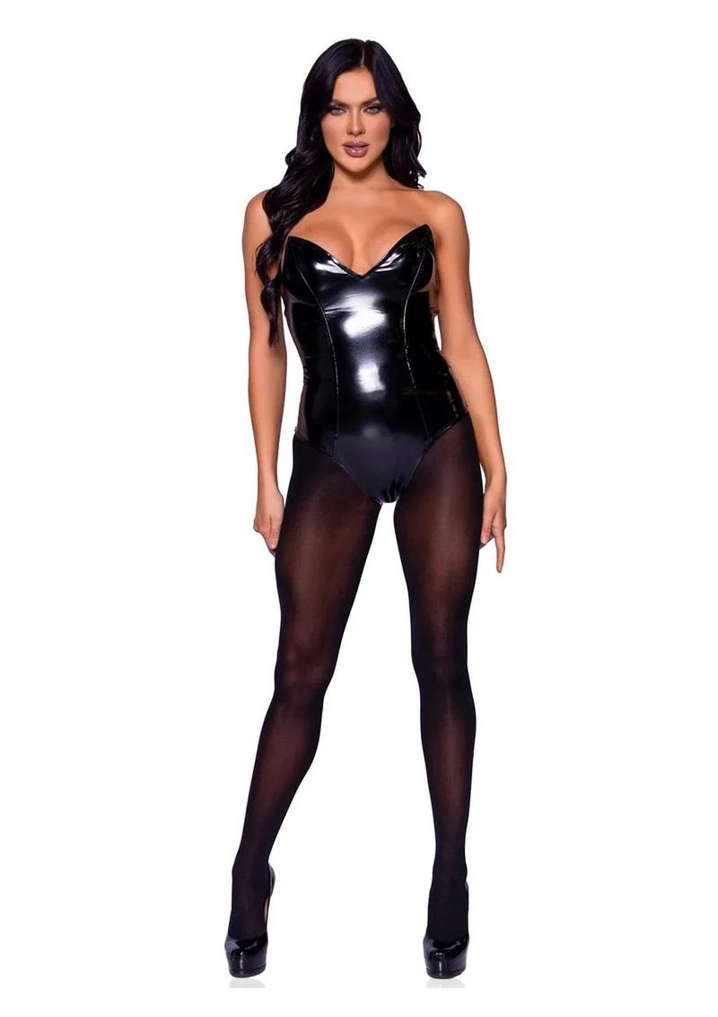 Leg Avenue Vinyl Boned Bodysuit - Image 4