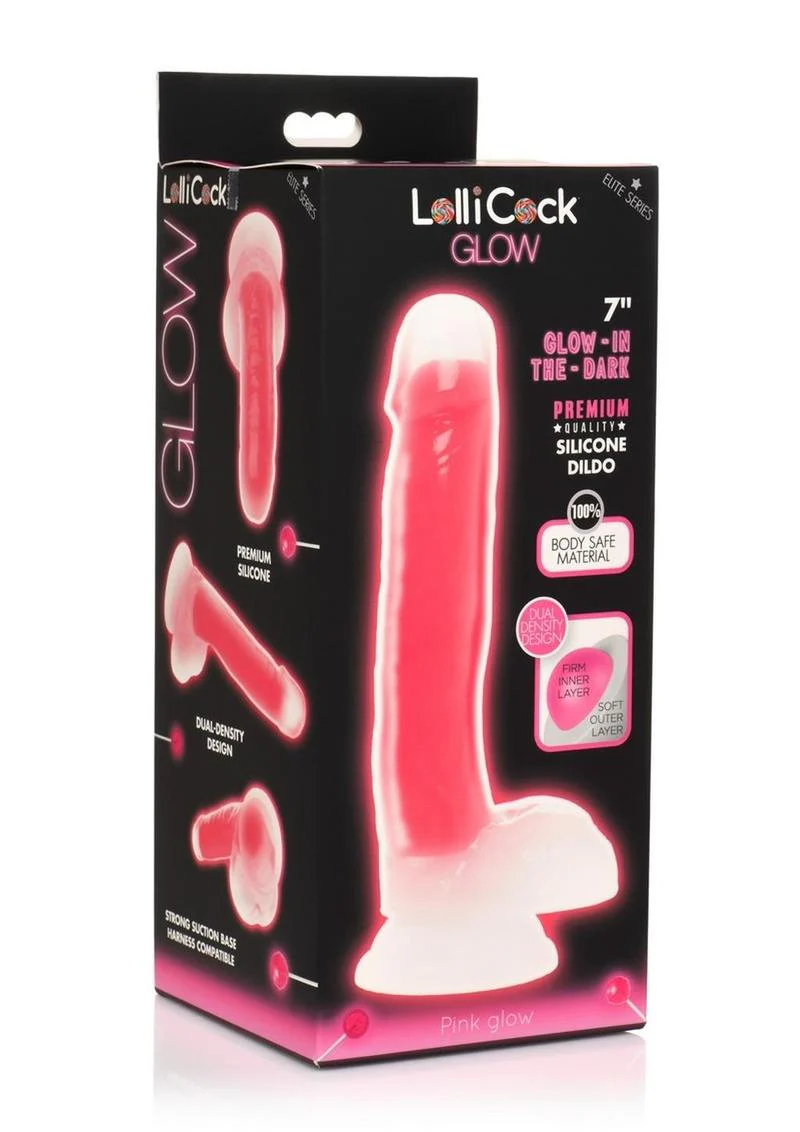 Lollicock Glow In The Dark Silicone Dildo with Balls - Image 10