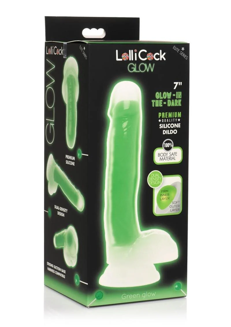 Lollicock Glow In The Dark Silicone Dildo with Balls - Image 6