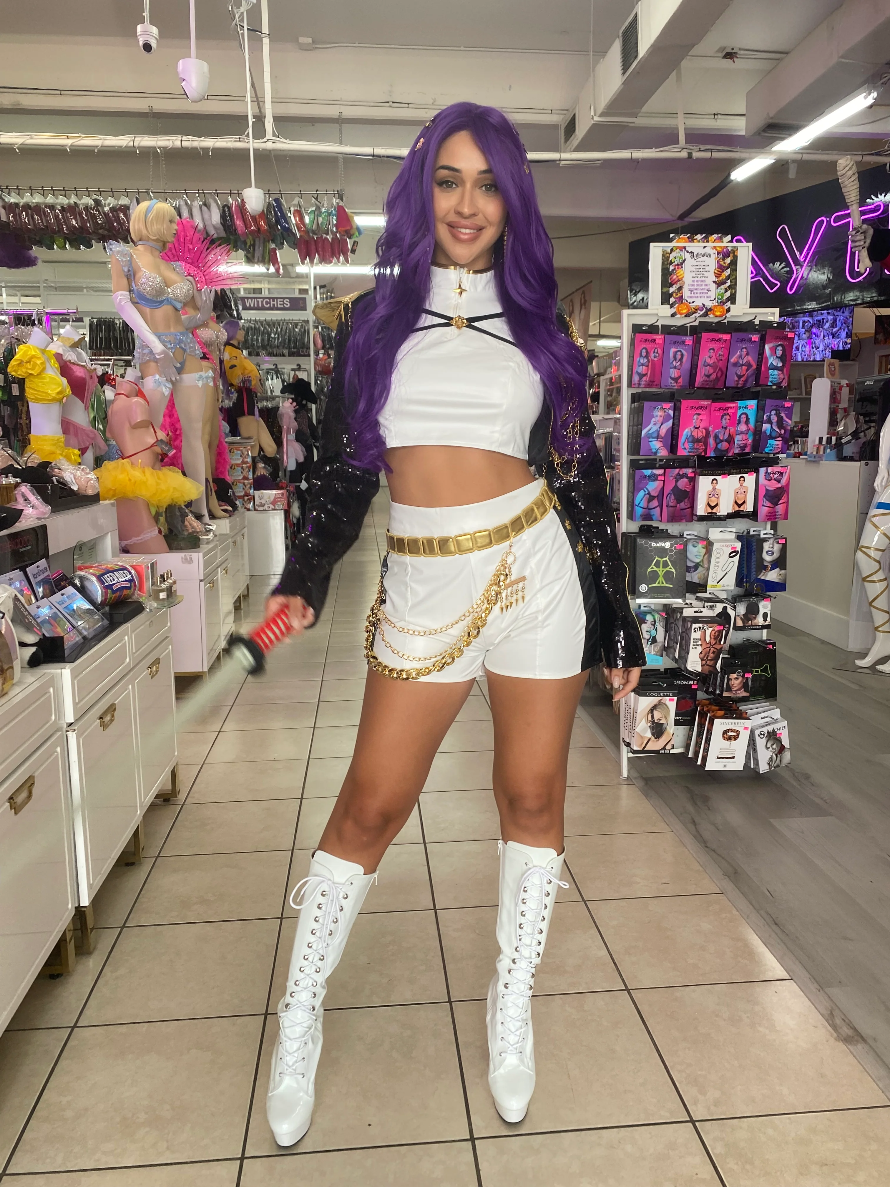 Long Purple Wig