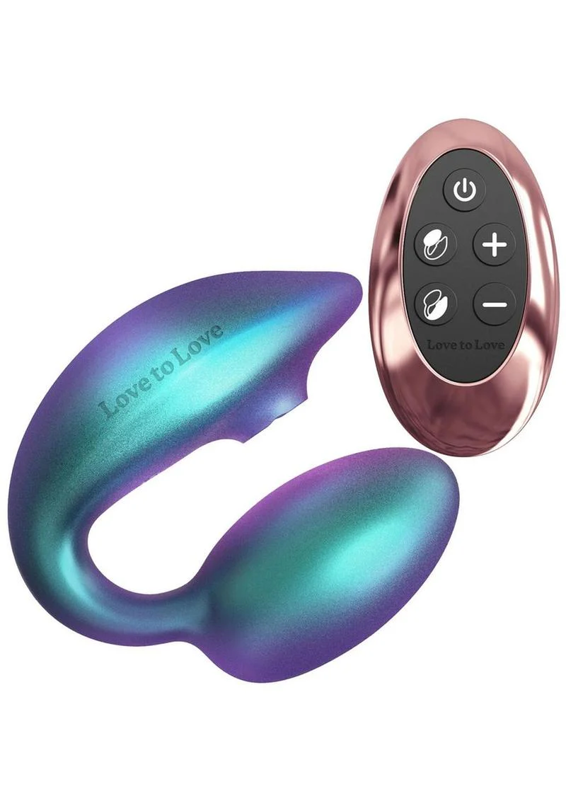 Love to Love Wonderlover Rechargeable Silicone Dual Vibrator with Remote - Iridescent