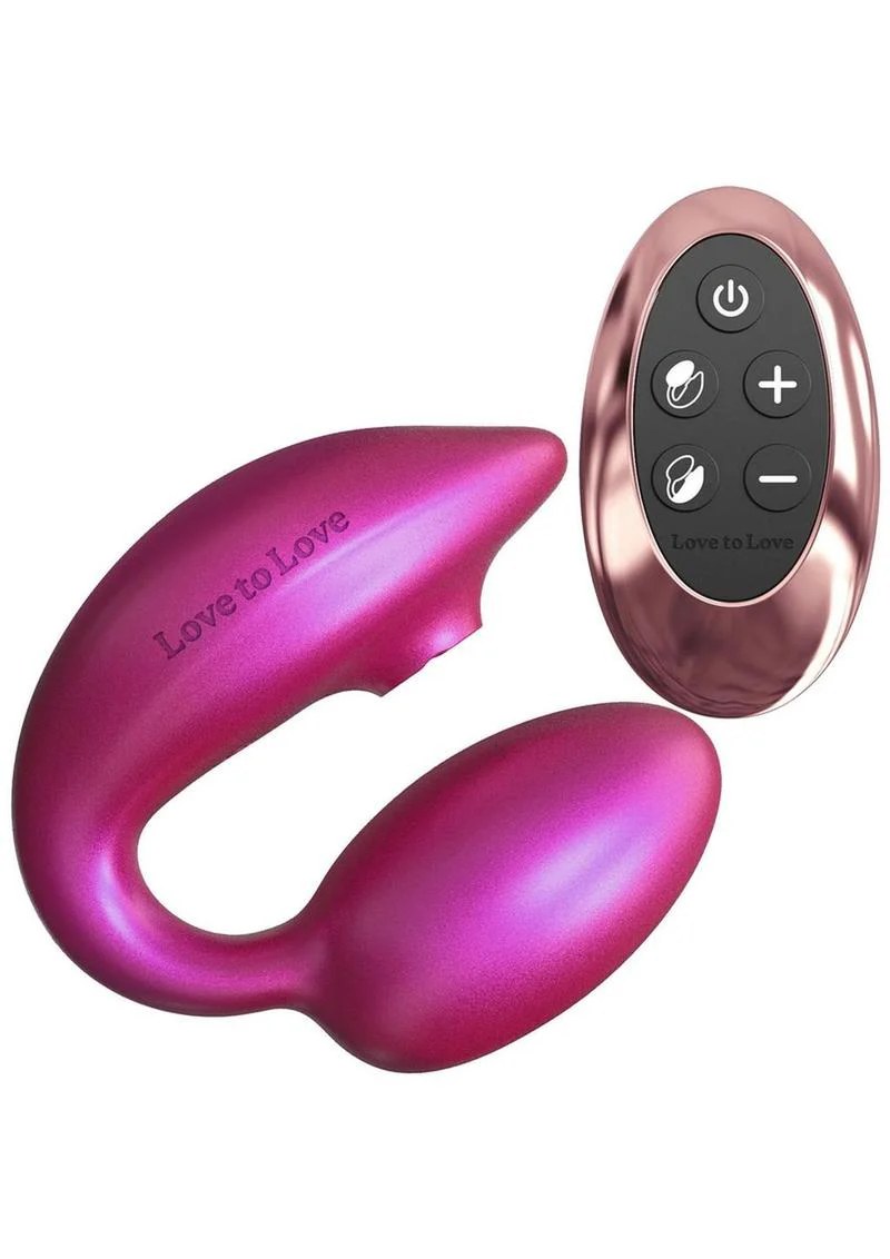 Love to Love Wonderlover Rechargeable Silicone Dual Vibrator with Remote - Iridescent - Image 3