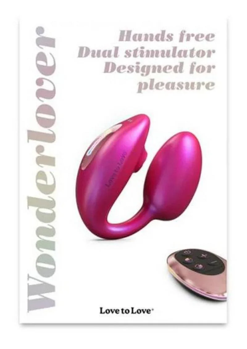 Love to Love Wonderlover Rechargeable Silicone Dual Vibrator with Remote - Iridescent - Image 4