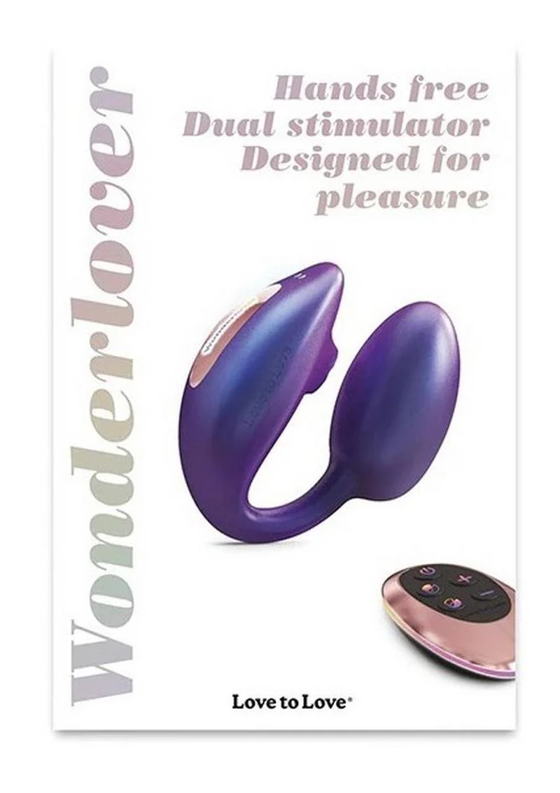 Love to Love Wonderlover Rechargeable Silicone Dual Vibrator with Remote - Iridescent Night - Image 2