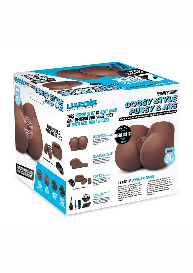 Luvdollz Remote Control Doggy Style Vibrating Rechargeable Pussy and Ass Masturbator - Image 4