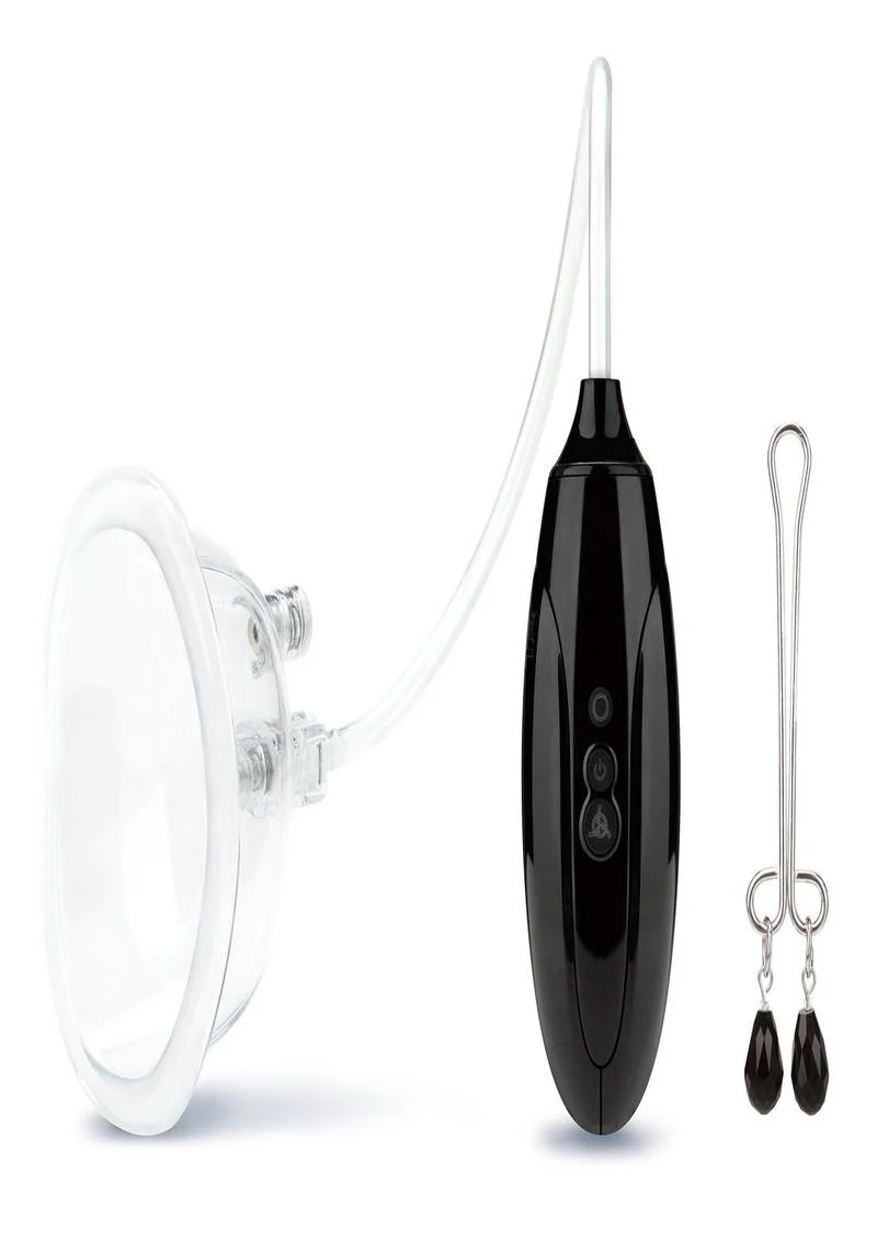 Lux Fetish Rechargeable Pussy Pump with Clit Clamp