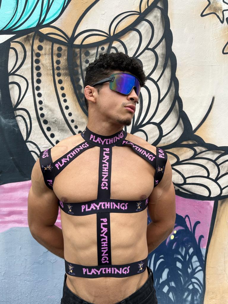 Male Playthings Designer Logo Chest Harness - Image 4