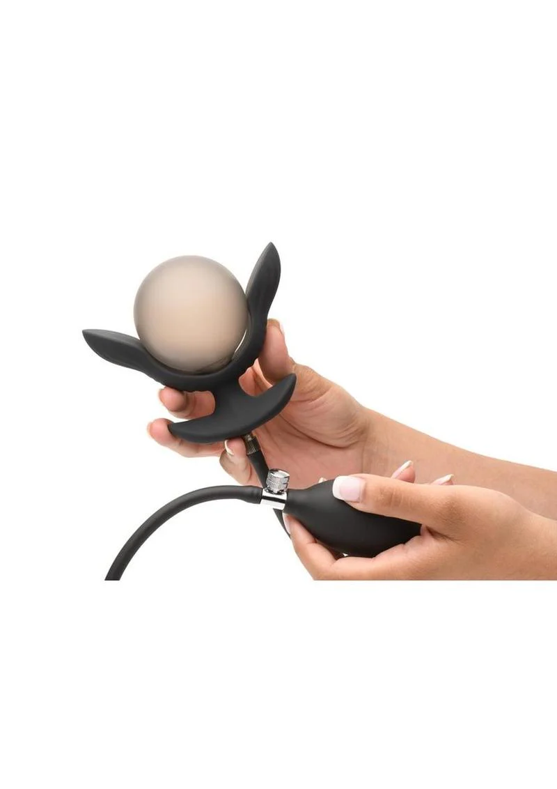 Master Series Dark Pearl Inflatable Rechargeable Vibrating Butt Plug - Image 4
