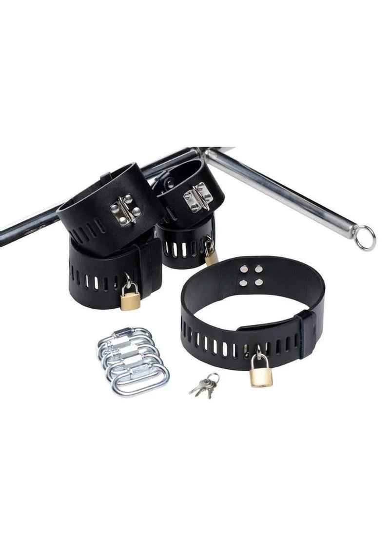 Master Series Imprisoned Metal Stockade with Dildo - Image 3