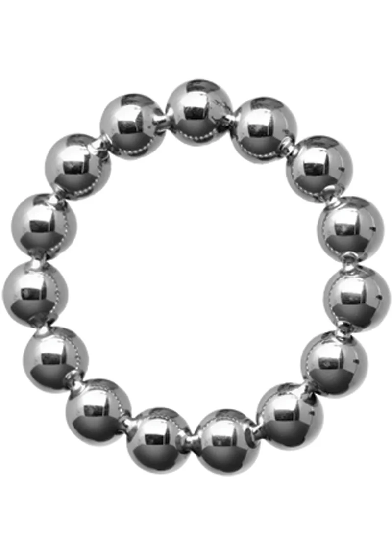 Master Series Meridian Stainless Steel Beaded Cock Ring - Image 3