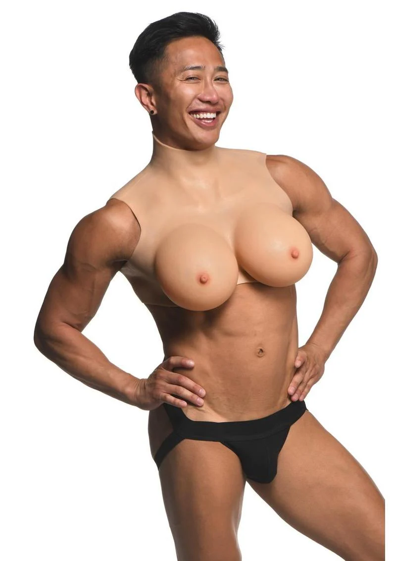 Master Series Perky Pair G-Cup Silicone Wearable Breast - Image 4