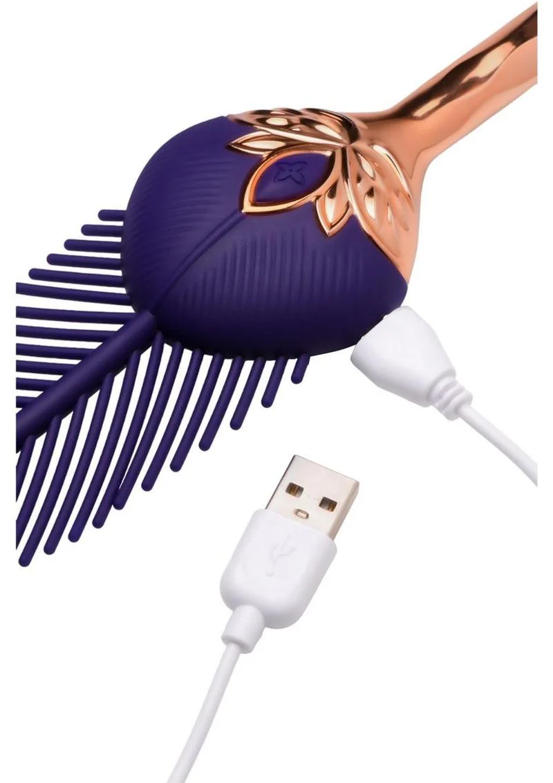 Master Series The Tickler Vibrating Rechargeable Silicone Feather Tickler - Image 3