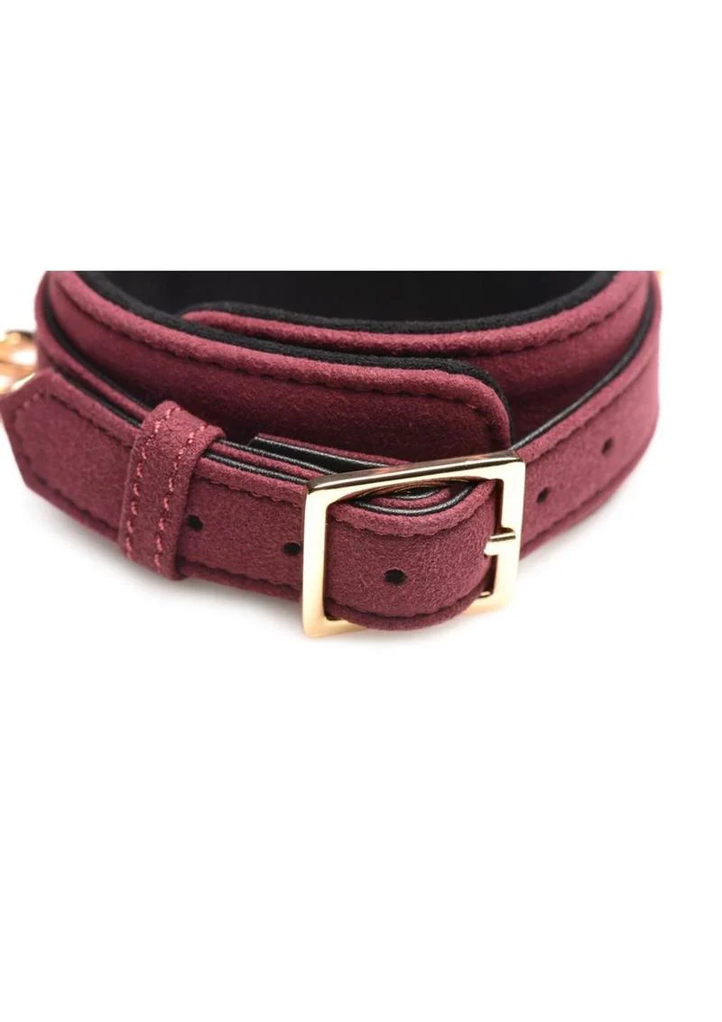 Master Series Velvet Bondage Set Cuffs, Collar, and Leash - Image 3